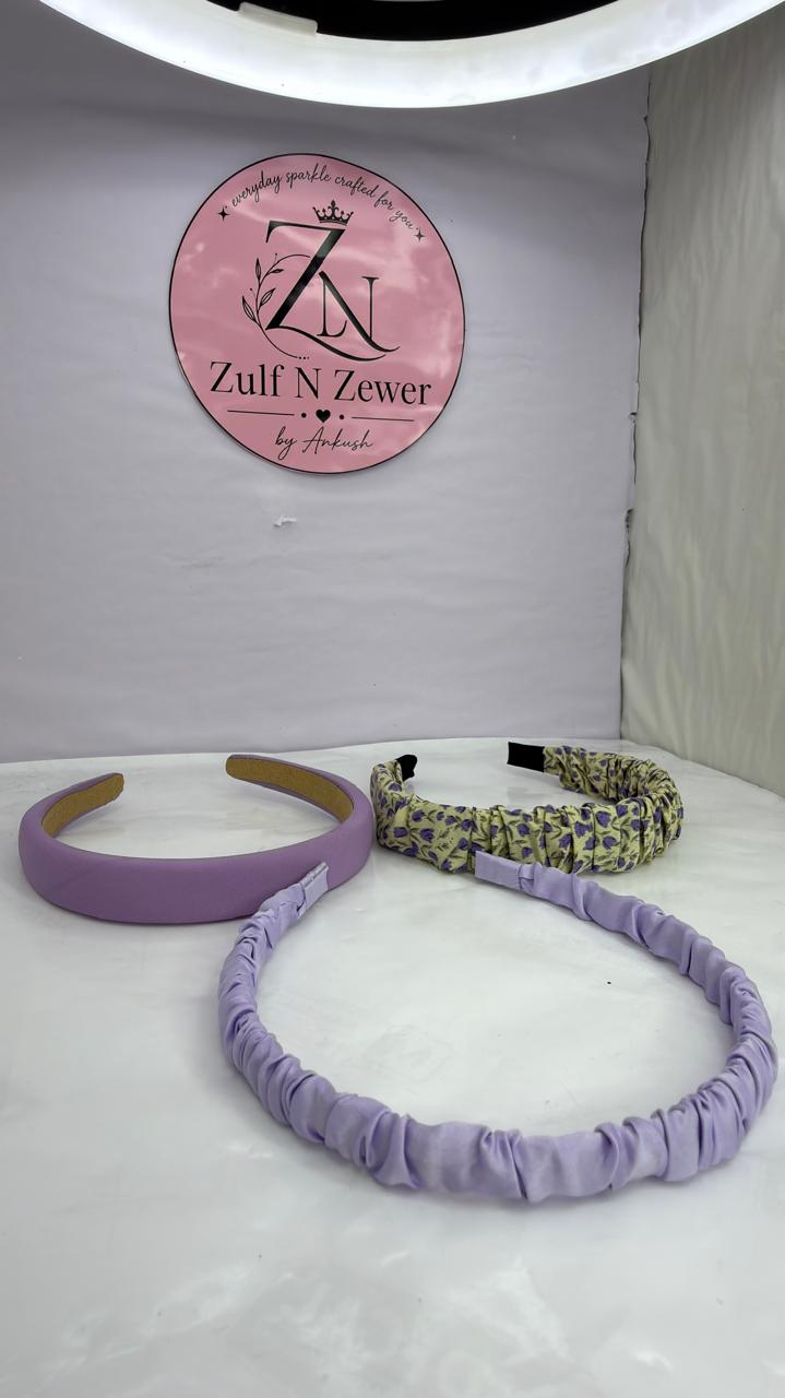 Lilac & Floral Fabric Headband Set (Set of 3)