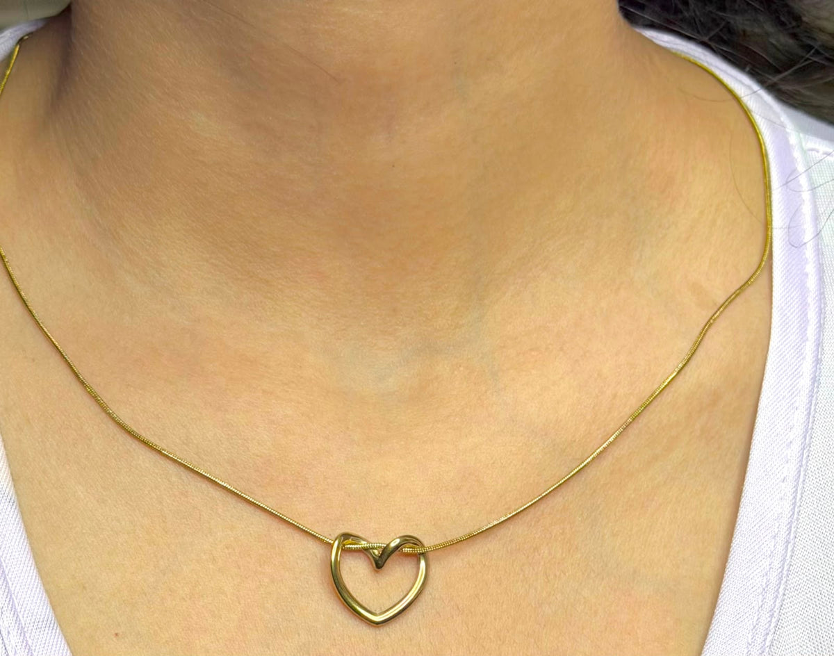 Golden Heart Pendant Necklace