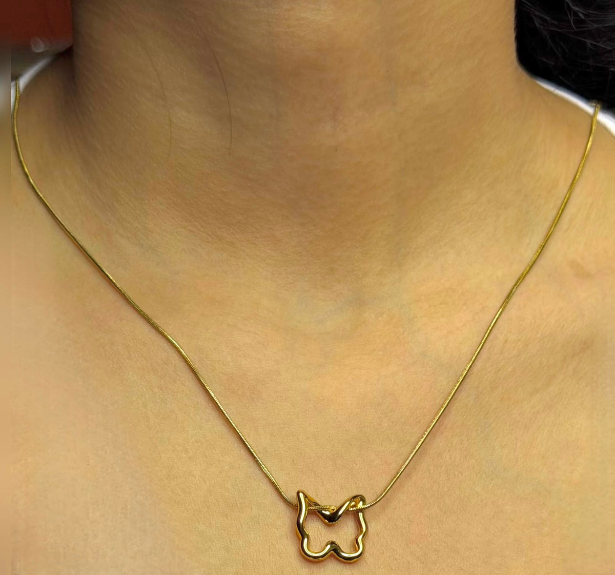 Golden Butterfly Pendant Necklace