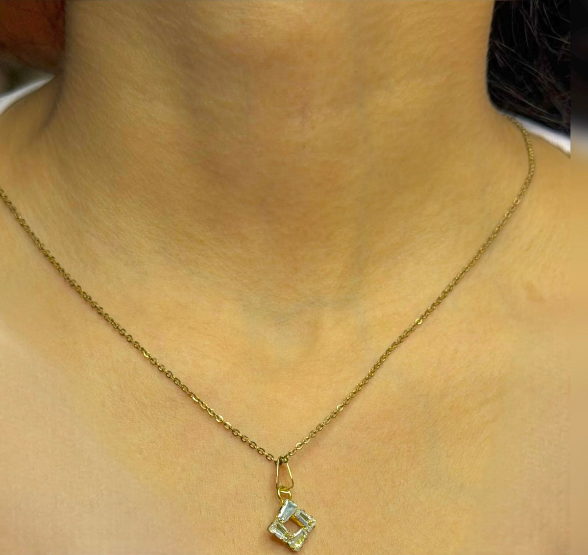 Geometric Square Crystal Necklace
