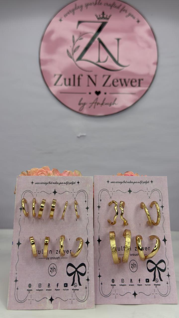 Gold Hoop Earrings Combo