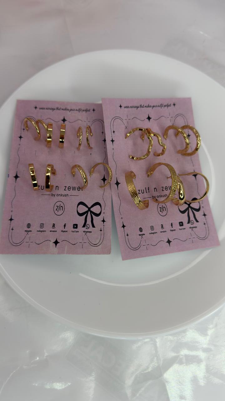 Gold Hoop Earrings Combo