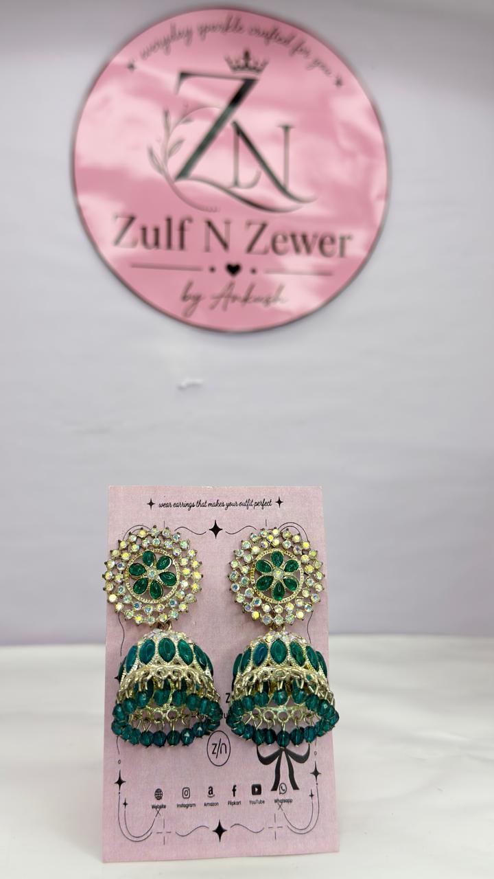 Stone Jhumka Earrings