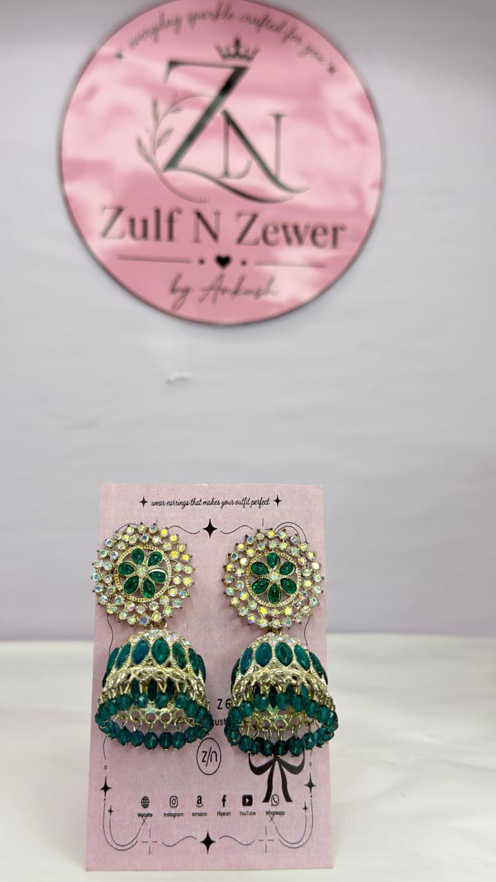 Stone Jhumka Earrings