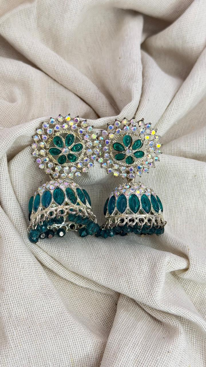 Stone Jhumka Earrings