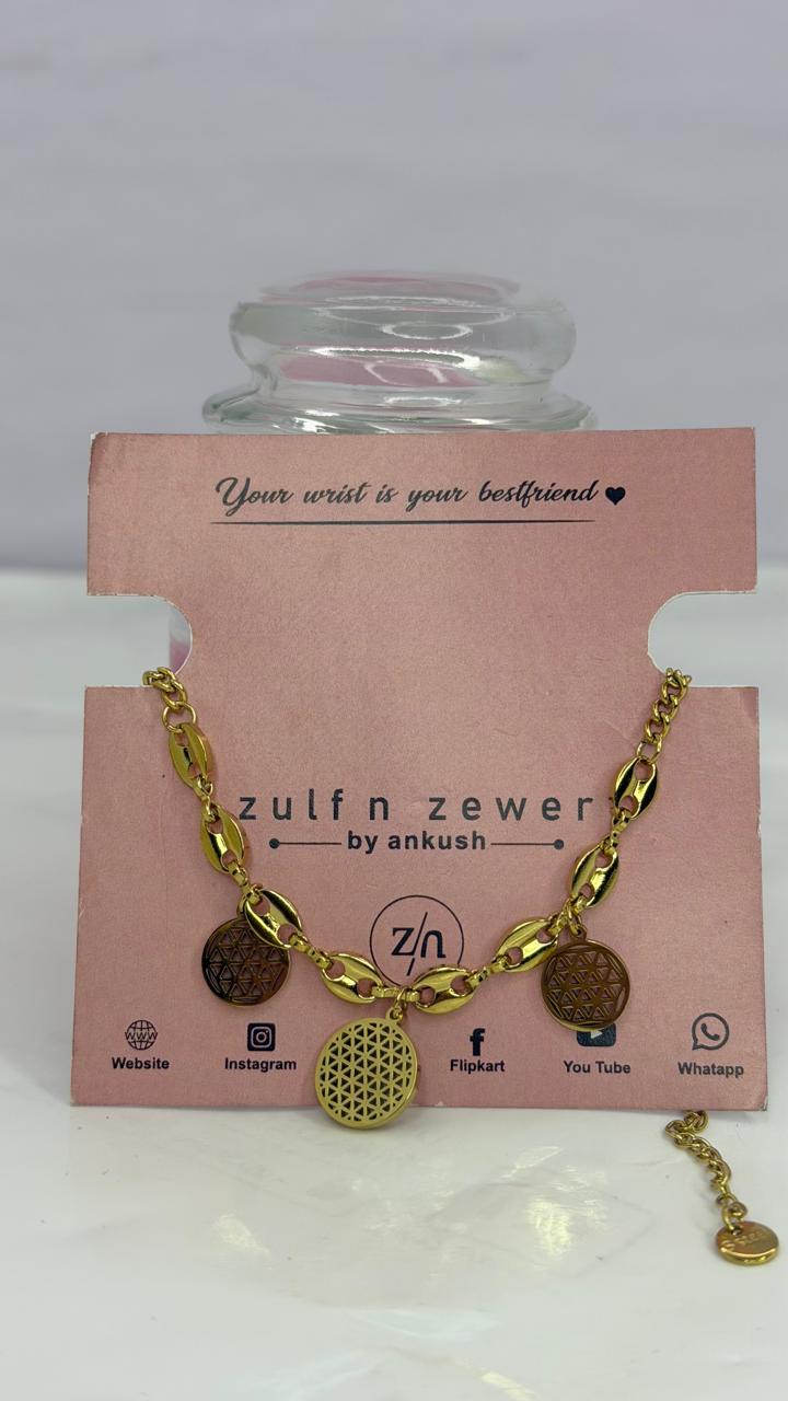 Elegant Gold-Tone Charm Bracelet