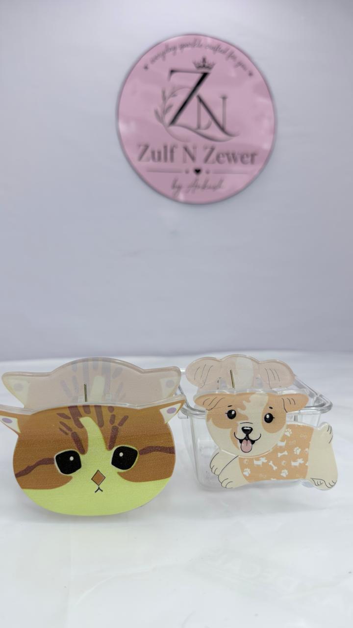 Cartoon Animal Hair Claw Clip Combo – Cat & Bear Design
