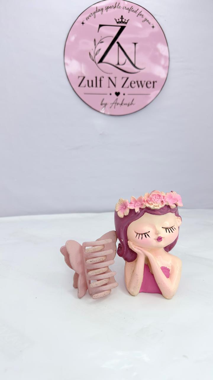 Matte Butterfly Hair Claw Clip – Soft Rose
