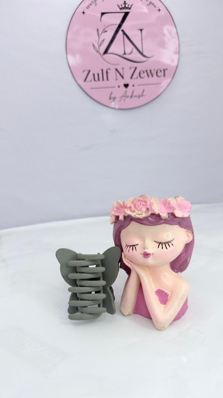 Matte Butterfly Hair Claw Clip – Taupe Grey