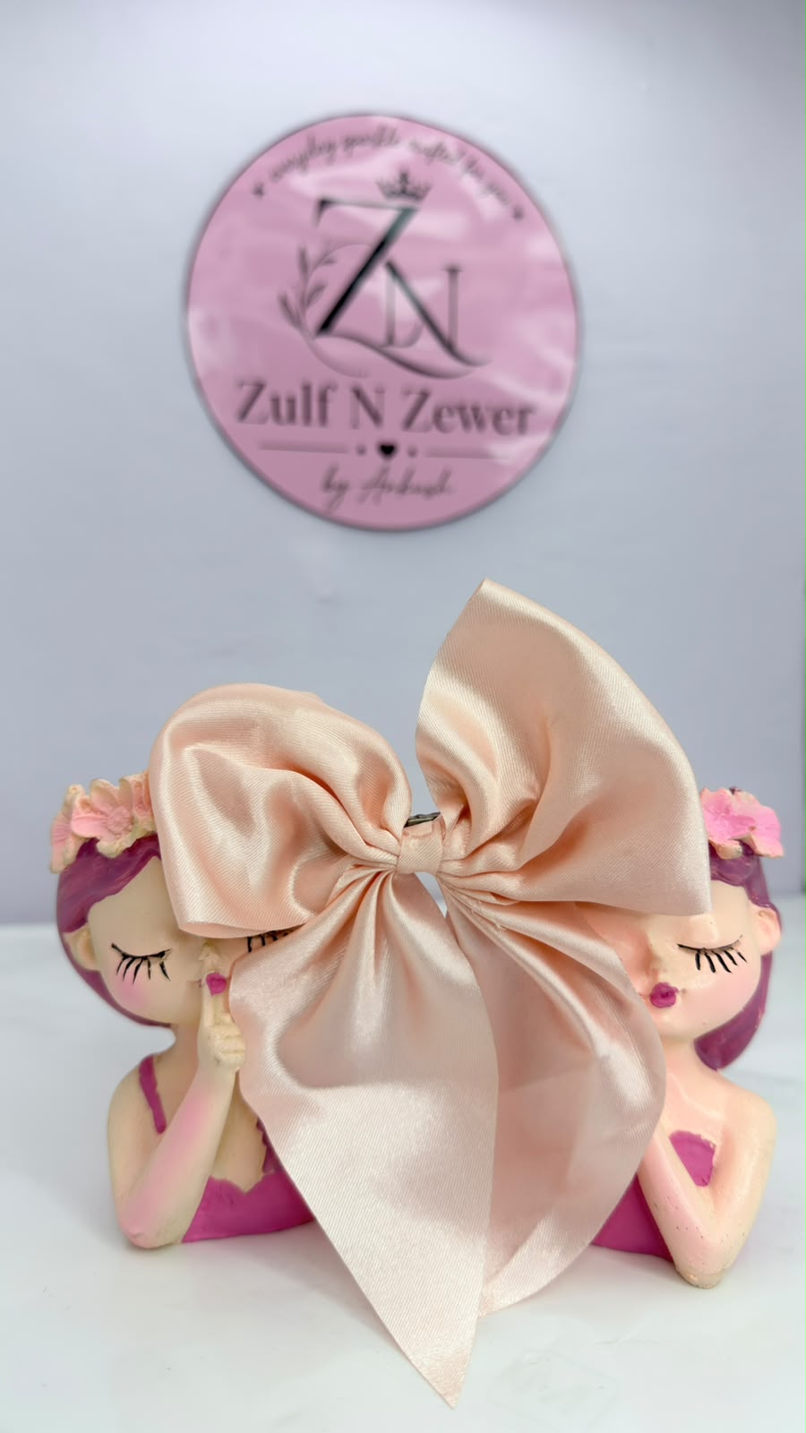 Chiffon Hair Bow Clip Combo Set | Floral & Solid Long Tail Bow Hair Accessories for Women & Girls (Pack of 2)