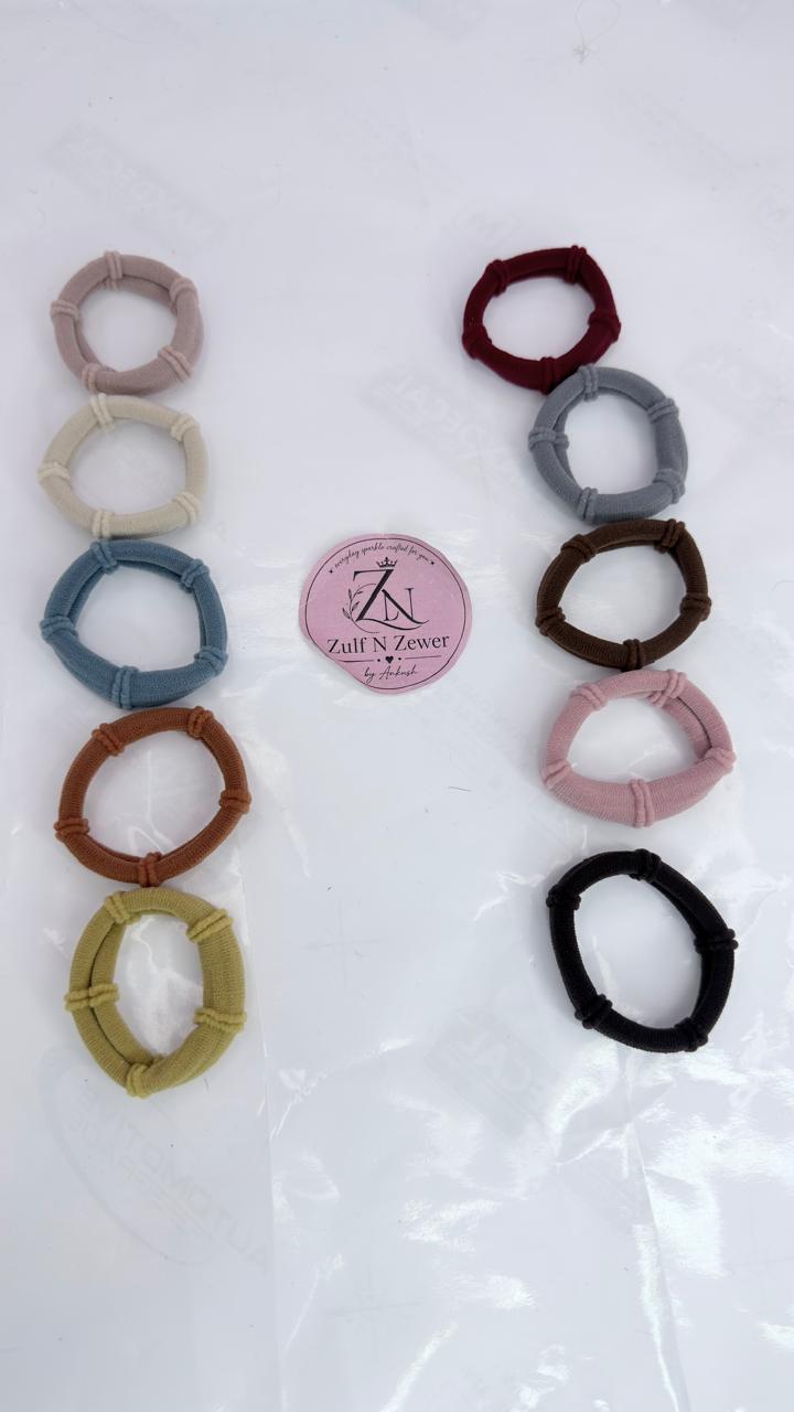 Cotton Hair Ties – Assorted Pastel & Neutral Shades