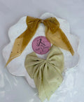 Crystal Embellished Chiffon Hair Bow Clip Combo Set | Long Tail Bow Hair Accessories for Women & Girls (Pack of 2)