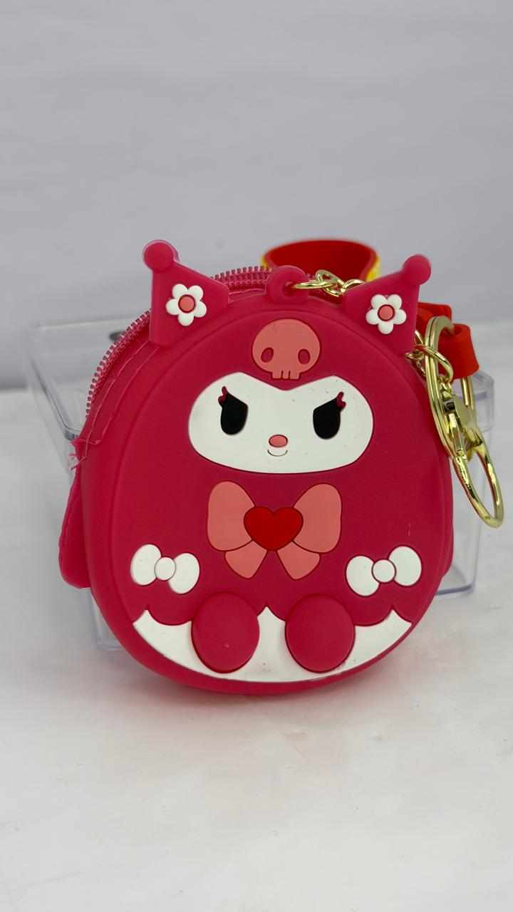 Cute Cartoon Character Silicone Coin Pouch & Keychain Collection
