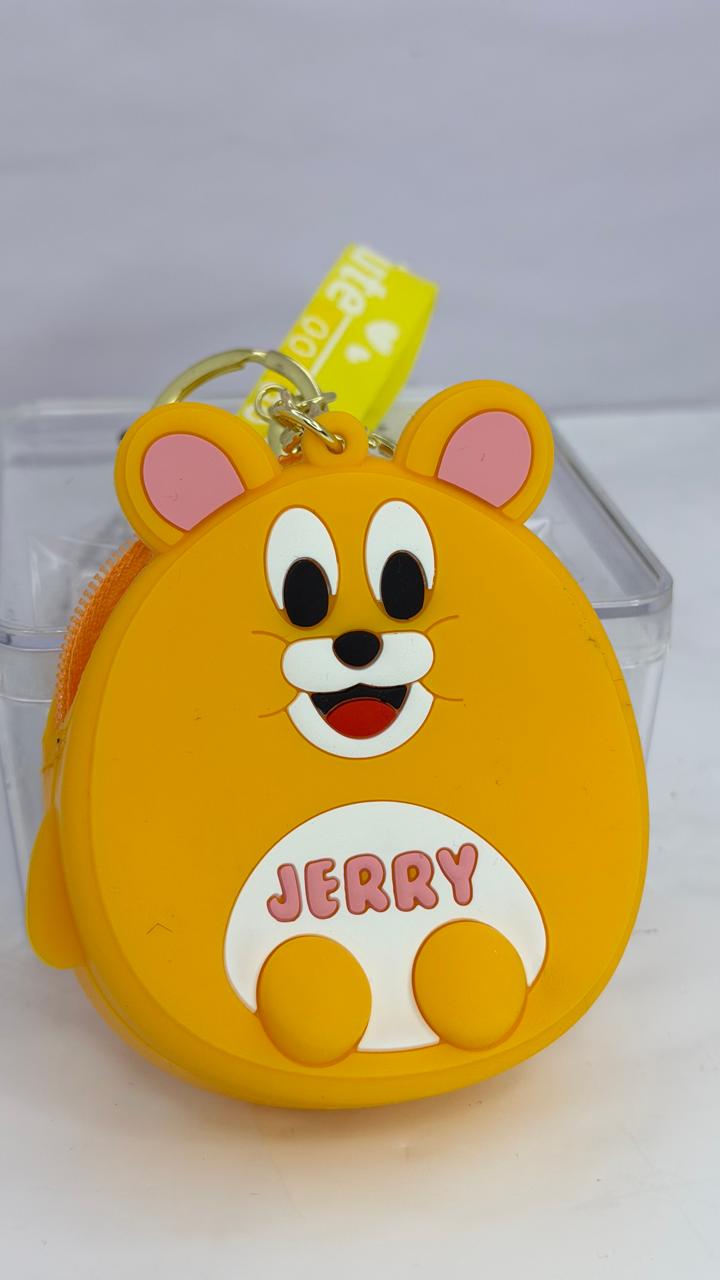 Cute Cartoon Character Silicone Coin Pouch & Keychain Collection