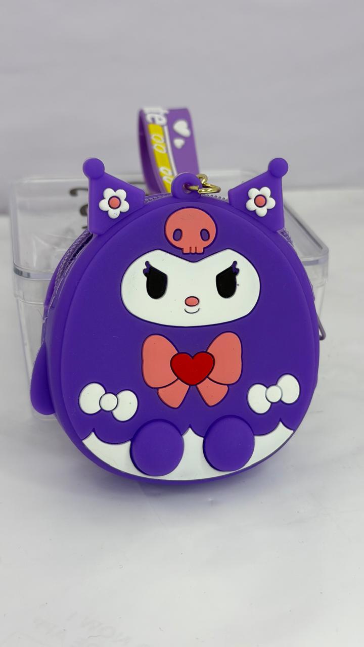Cute Cartoon Character Silicone Coin Pouch & Keychain Collection