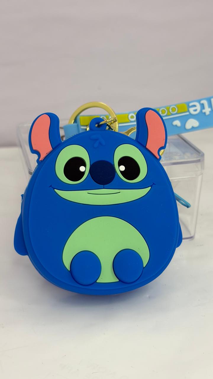 Cute Cartoon Character Silicone Coin Pouch & Keychain Collection