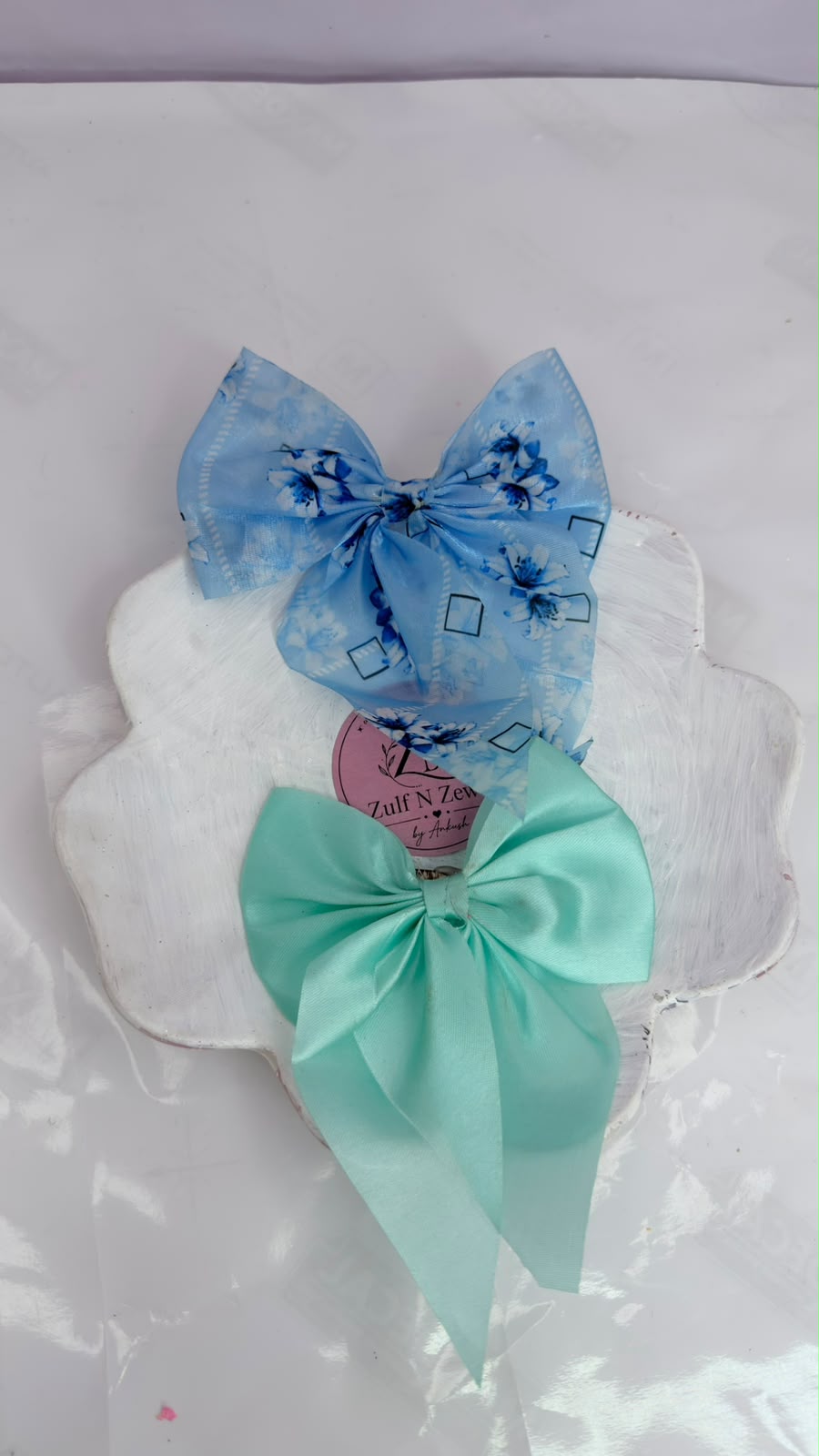 Elegant Bow Hair Clip Combo Set | Floral Organza & Satin Hair Bows