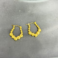 Gold Beaded Hoop Earrings | Minimalist Ball Hoop Earrings for Women & Girls
