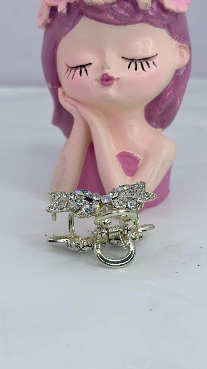Gold Crystal Butterfly Hair Claw Clip | Elegant Rhinestone Hair Accessory for Women & Girls