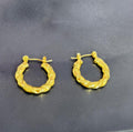 Gold Twisted Textured Hoop Earrings | Classic Rope Hoop Earrings for Women & Girls