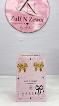 Golden Bow Stud Earrings | Cute Minimalist Bow Earrings for Women, Girls & Daily Wear