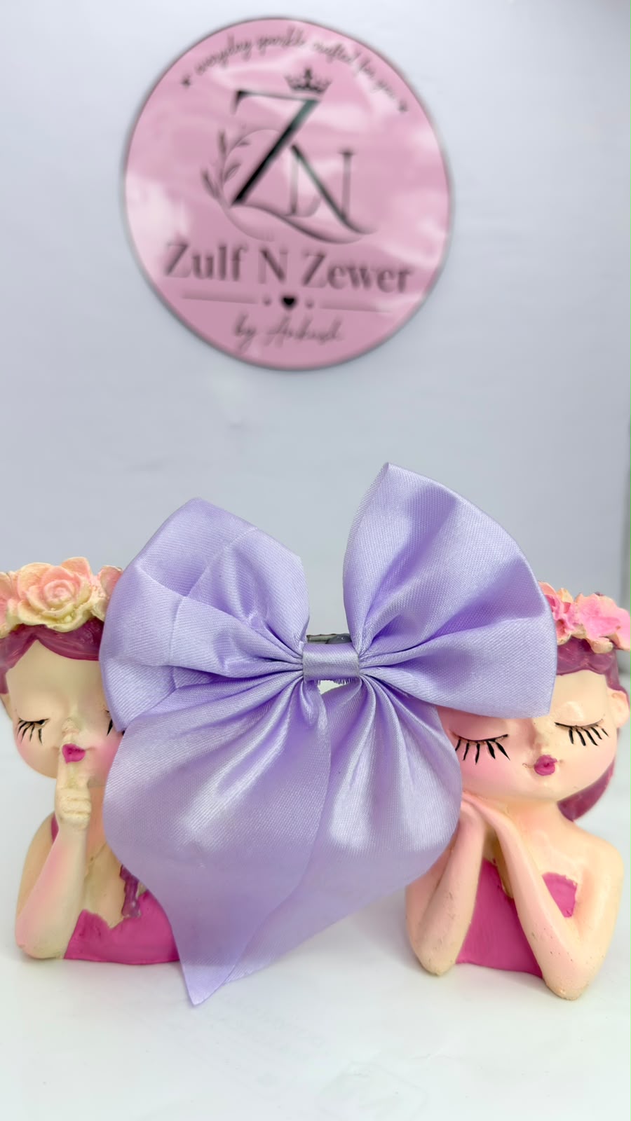 Lavender Bow Hair Clip Combo – Floral Print & Satin Ribbon Hair Bows for Women & Girls (Set of 2)
