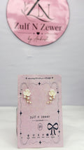 Mother of Pearl Flower Drop Earrings for Women | Pearl Floral Stud Earrings | Elegant Gold-Tone Earrings