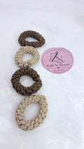 Neutral Braided Elastic Hair Ties for Women & Girls – Brown & Beige Woven Hair Bands | Pack of 4