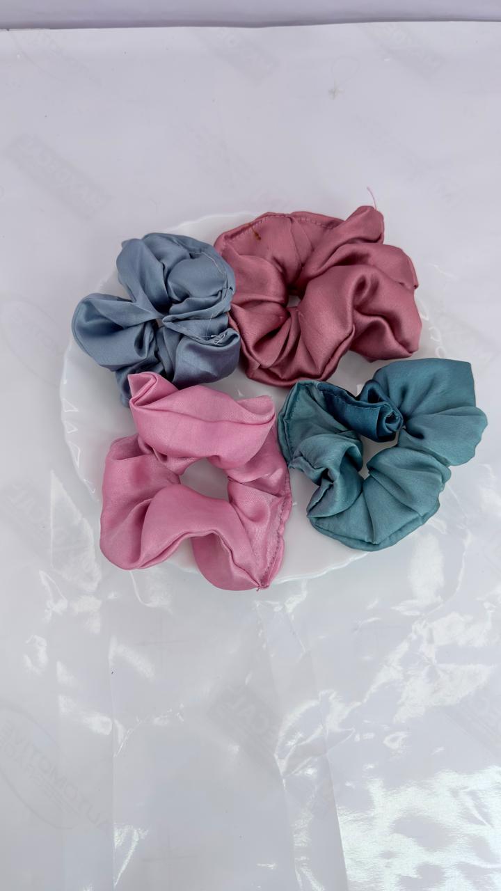 Pastel Satin Hair Scrunchie (Pack of 4)