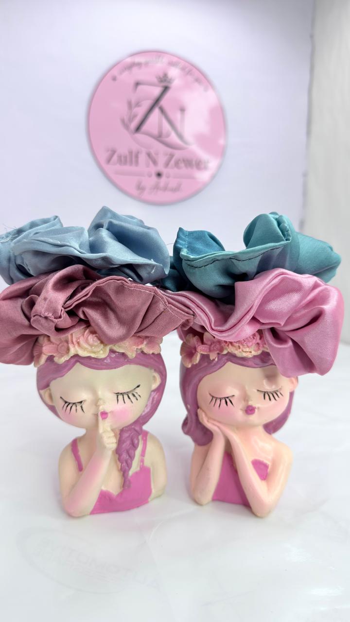 Pastel Satin Hair Scrunchie (Pack of 4)