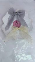Pearl Organza Bow Hair Clip | Elegant Sheer Ribbon Bow Barrette for Women & Girls