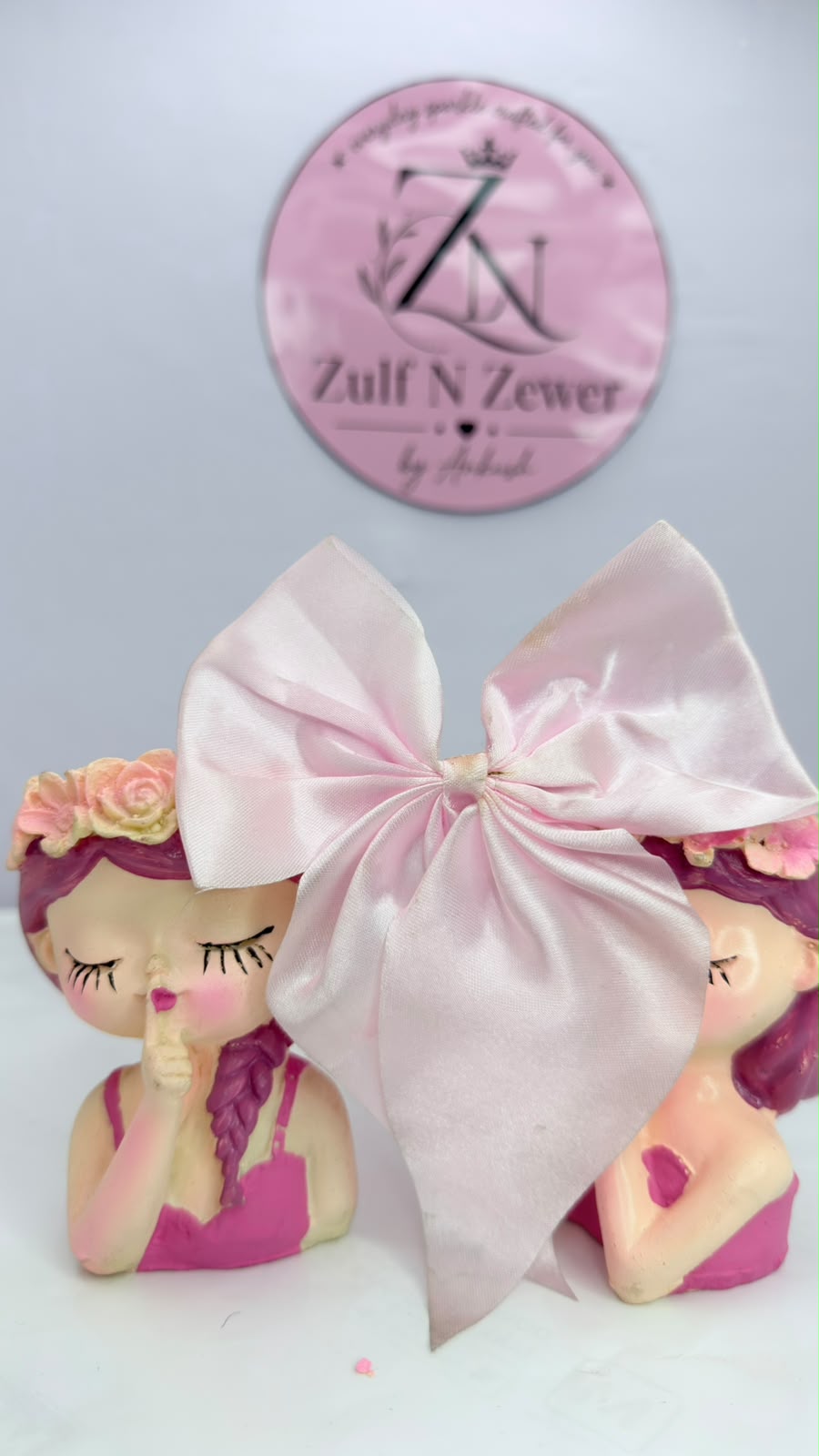 Floral & Satin Hair Bow Clip Combo Set | Pink Long Tail Bow Hair Accessories for Women & Girls (Pack of 2)