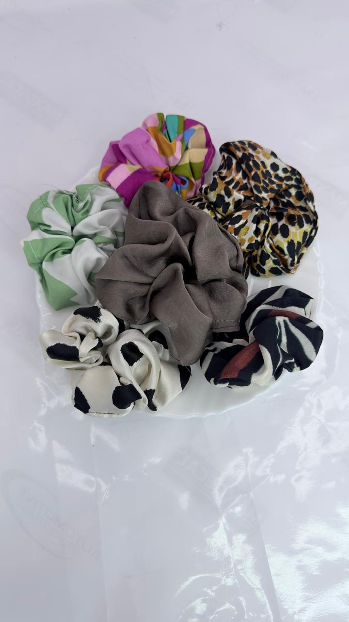 Silky Satin Hair Scrunchie Collection | Soft Satin Hair Tie for Women & Girls (Pack Of 6)