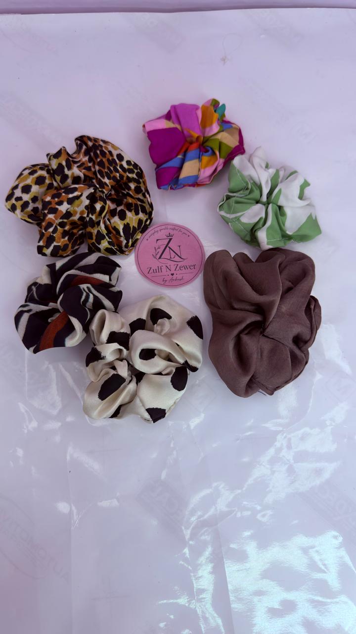 Silky Satin Hair Scrunchie Collection | Soft Satin Hair Tie for Women & Girls (Pack Of 6)