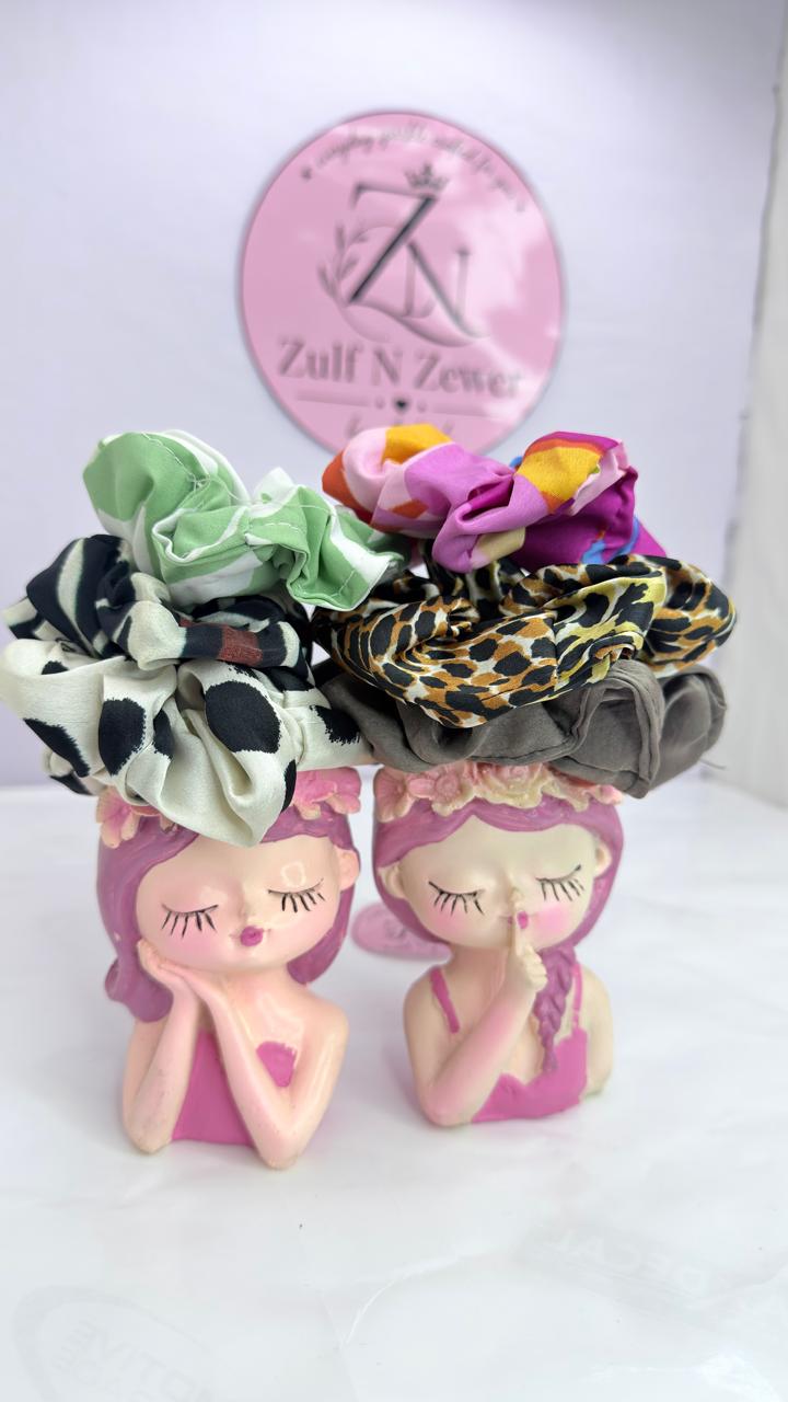 Silky Satin Hair Scrunchie Collection | Soft Satin Hair Tie for Women & Girls (Pack Of 6)