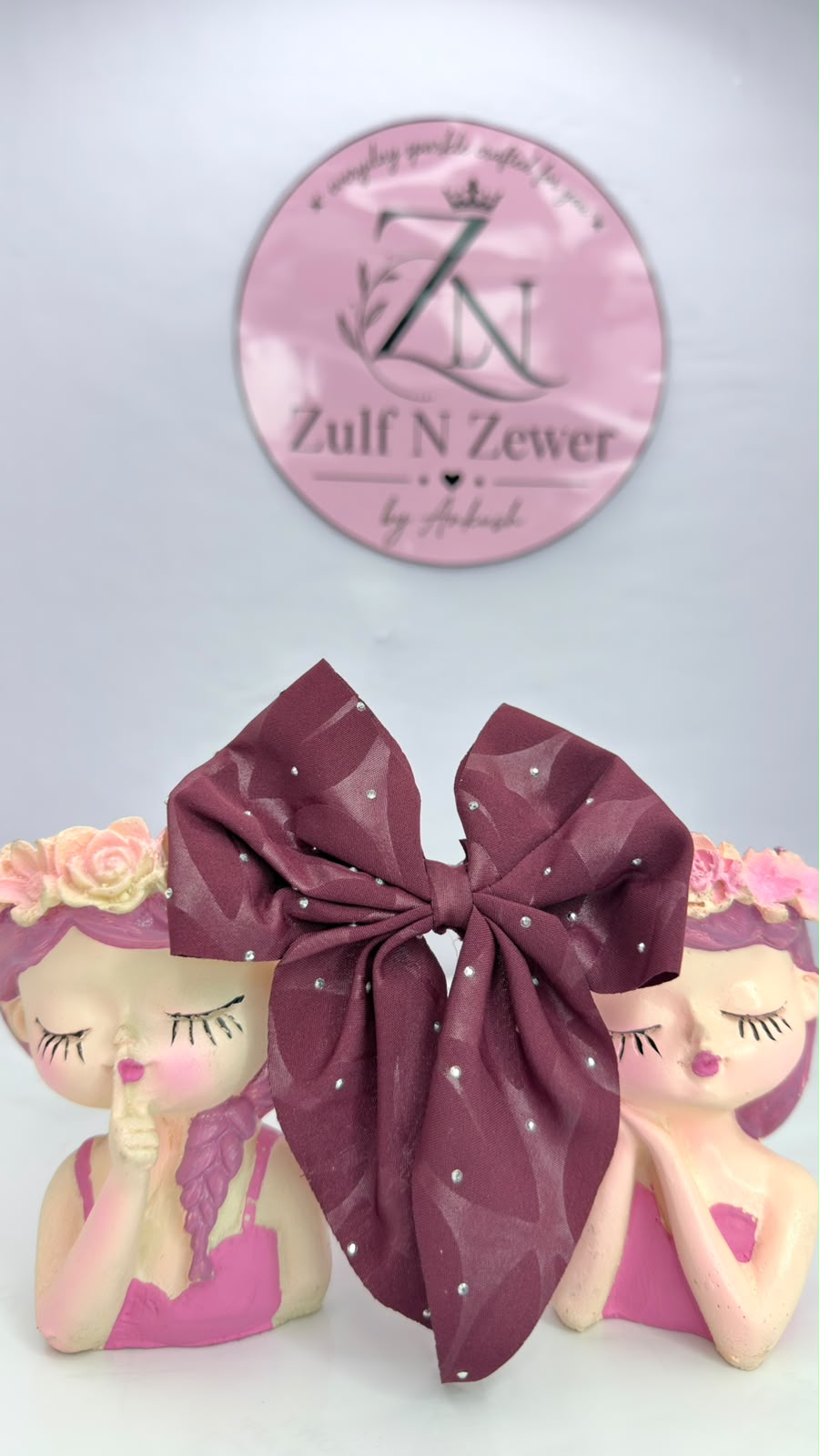 Rhinestone Organza Hair Bow Set – Matching Bow Hair Clip & Scrunchie for Women & Girls