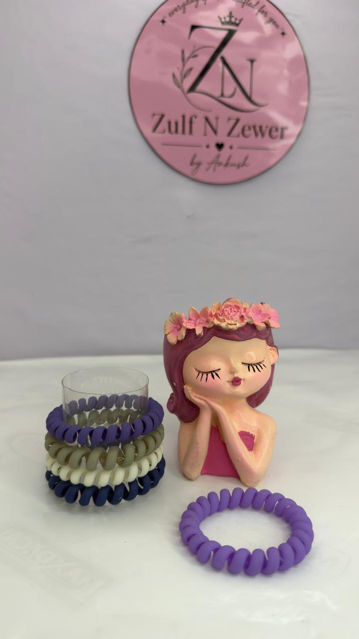 Royal Tones Spiral Hair Tie Combo Set – No Crease Coil Hair Bands for Women & Girls (Set of 5)