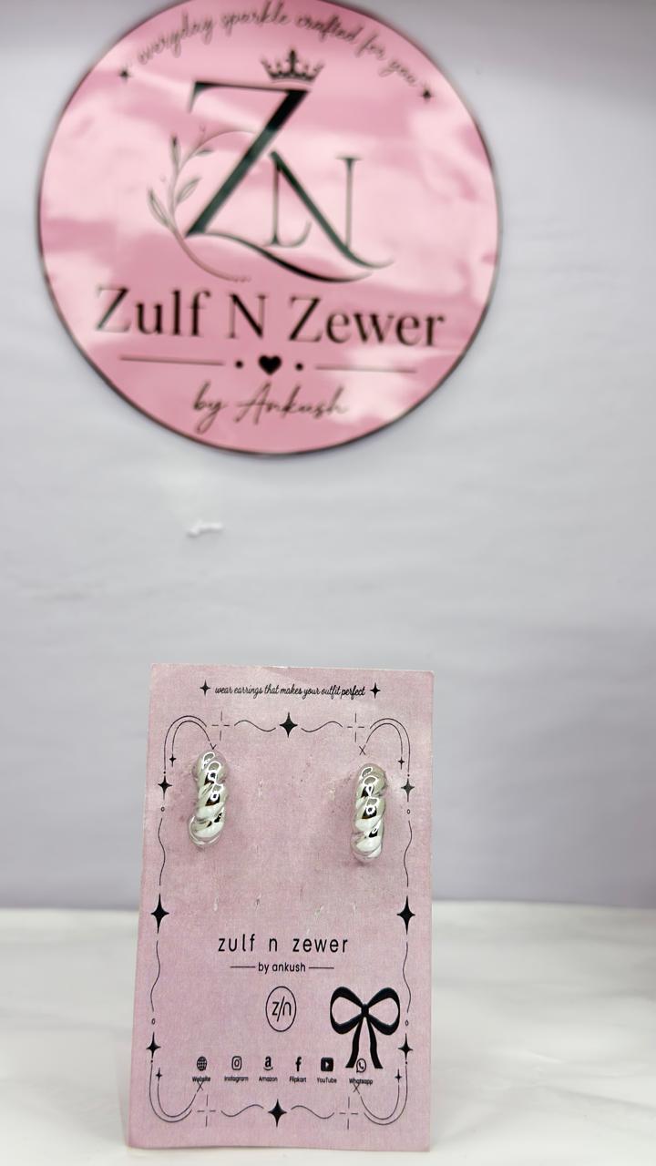 Silver Twisted Hoop Earrings | Trendy Minimalist Chunky Hoops for Women & Girls