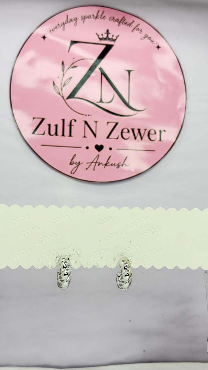Silver Twisted Hoop Earrings | Trendy Minimalist Chunky Hoops for Women & Girls