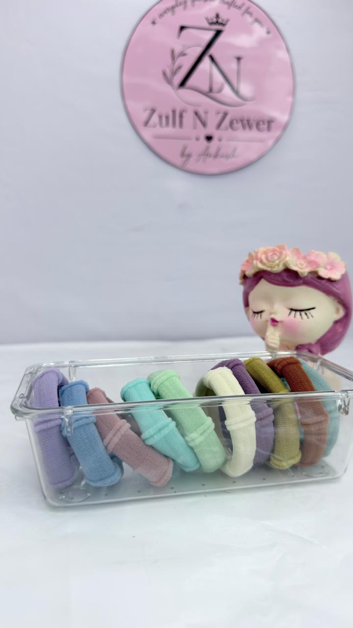 Soft Fabric Hair Ties – Pastel & Multicolor 10-Piece Set