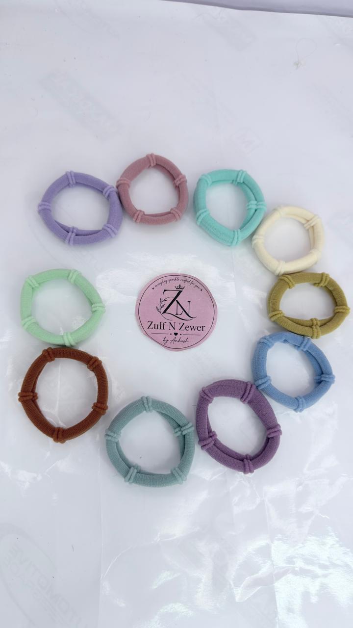 Soft Fabric Hair Ties – Pastel & Multicolor 10-Piece Set