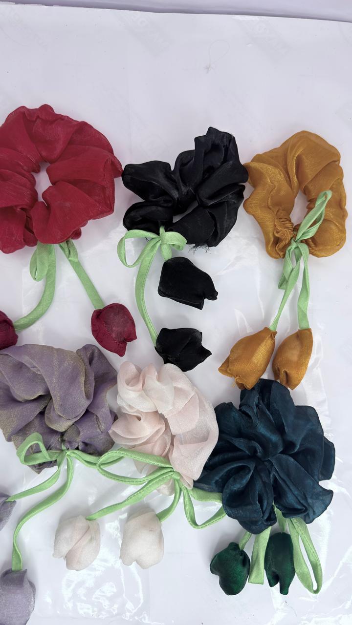 Tulip Satin Hair Scrunchie (Pack of 6)
